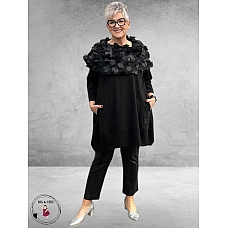 VINCENZO ALLOCCA Tuniek Zwart 3D Bloemen